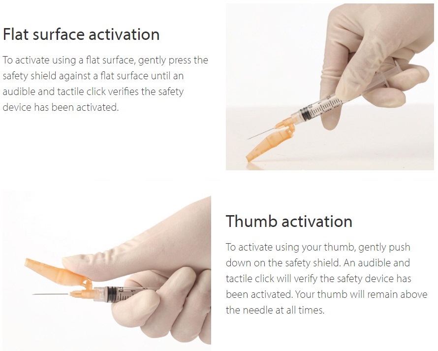 Monoject Safety Hypodermic Needle & Syringe Combo